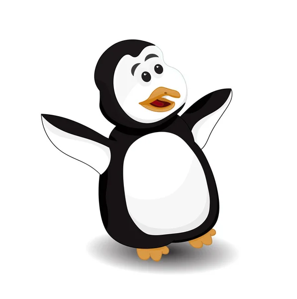 Pinguino diffusione mano sorpresa — Vettoriale Stock