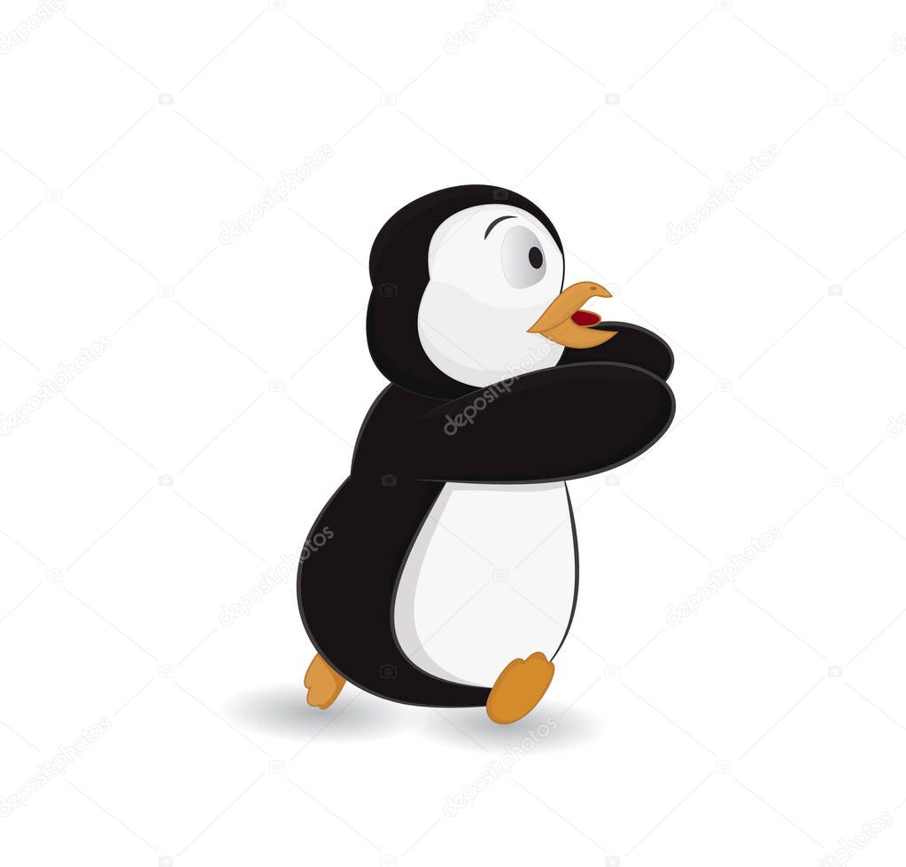 Penguin running scared — Stock Vector © nopember3079 154012804
