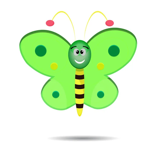 Leuke groene vlinder — Stockvector
