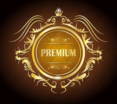 Altın lüks Premium rozeti