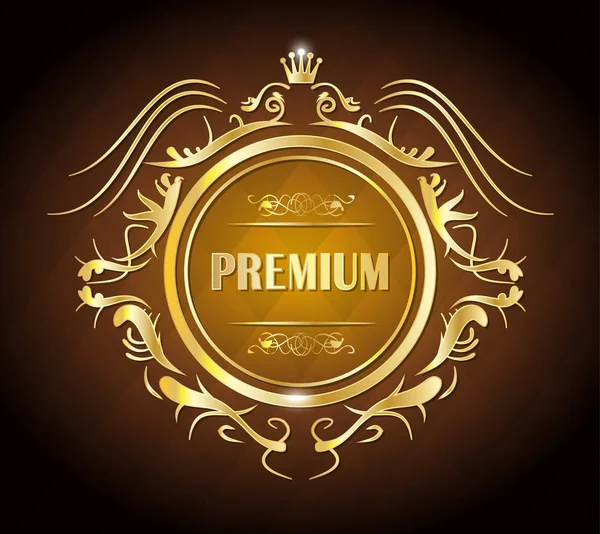 Insignia Premium de lujo dorado — Archivo Imágenes Vectoriales