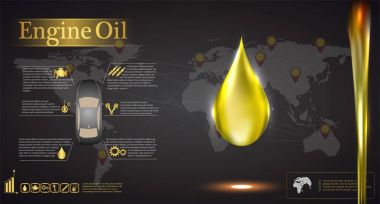 motor yağı Dünya Haritası, araba infographics arka planı