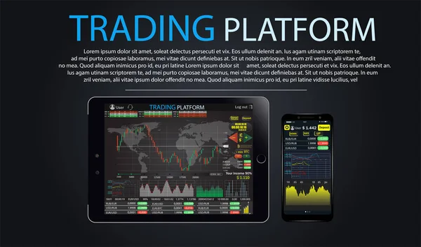 Trade Market Binary Option Set Web Flat Infographic Elements Map — Stock Vector