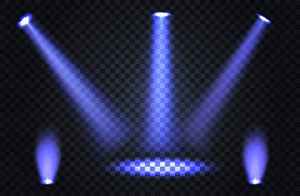 Osvětlení Scény Transparentní Účinky Kostkované Tmavé Pozadí Jasné Osvětlení Bodovými — Stockový vektor