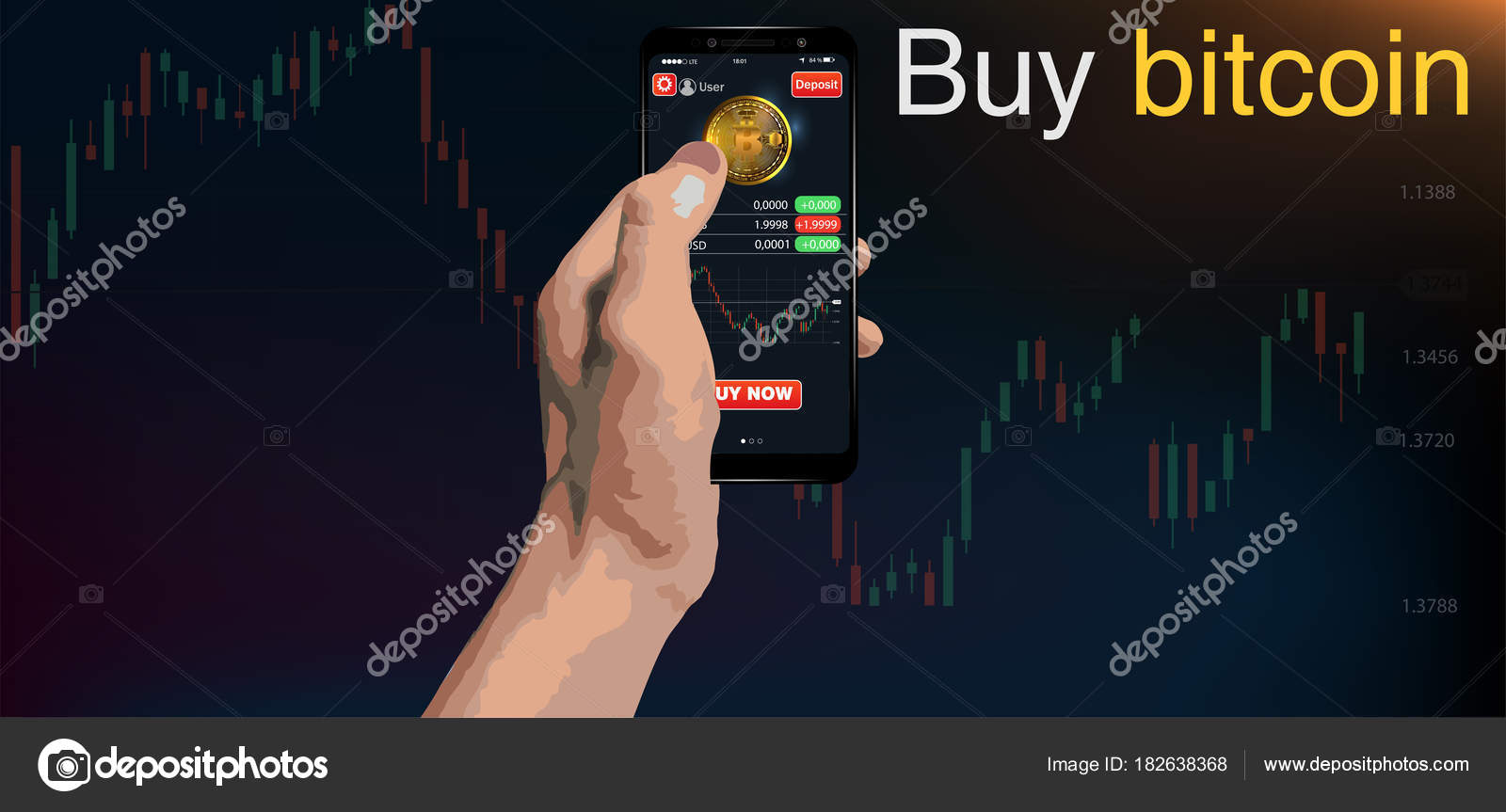 Bitcoin Kaufen Onlinezahlung Krypto Konzept Smartphone Mit Goldenen - 