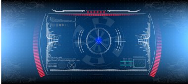 Fütüristik teknoloji Hud ekran. Taktik görünümü Sci-Fi Vr Dislpay.Eps10