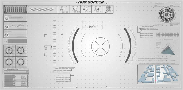 Display Cruscotto Hud Futuristico Fantascientifico Schermo Tecnologia Realtà Vitruale — Vettoriale Stock