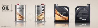 Şişe motor yağı bir arka planda bir motorlu araba piston, teknik çizimler. Gerçekçi 3d görüntü vektör. teneke kutu reklamlar şablon marka logosu ile planları. Makine mühendisliği çizimleri.