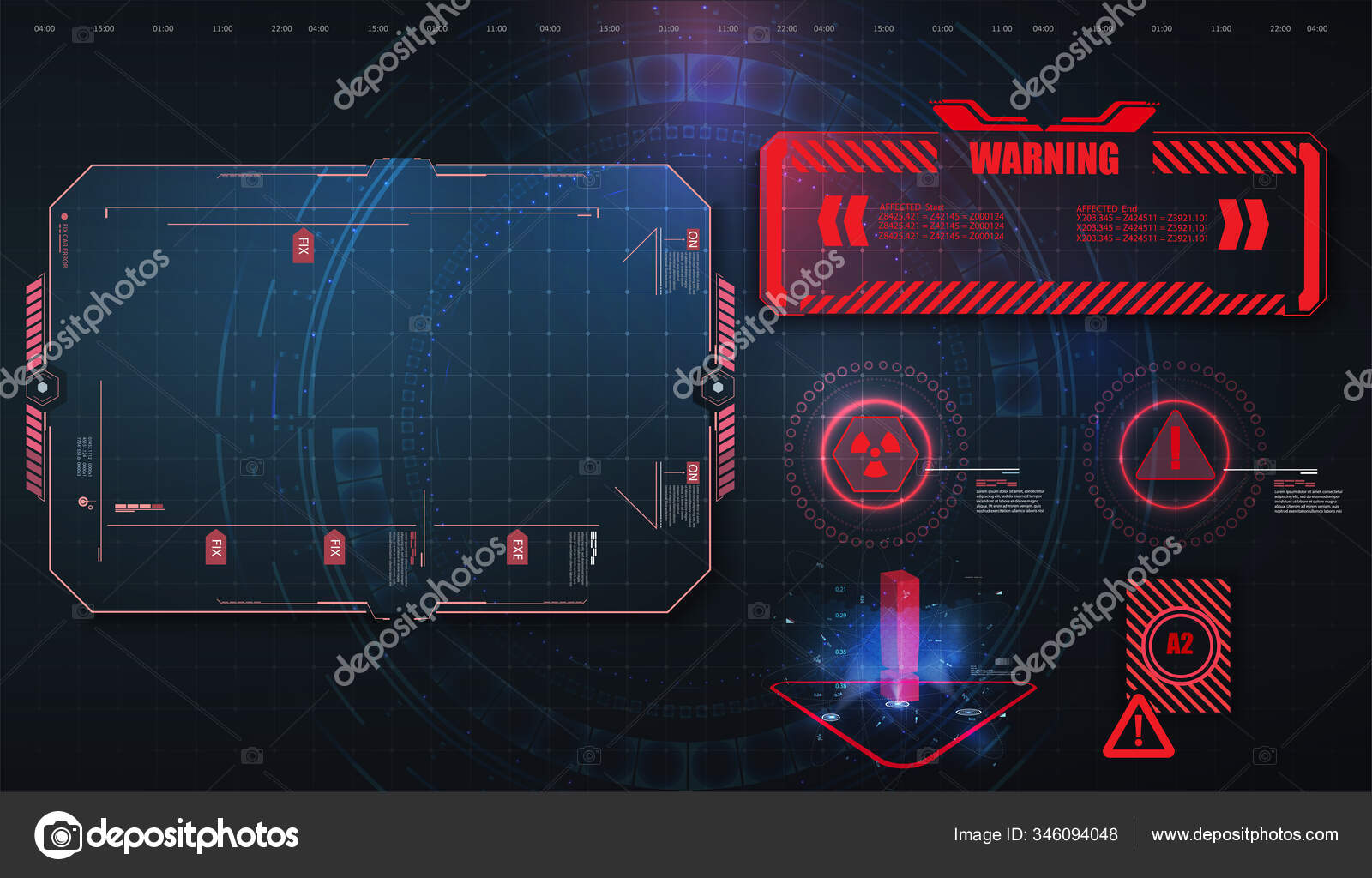 HUD, UI, GUI Футуристический Набор Элементов Экрана.