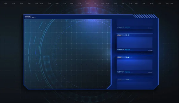 HUD, UI, GUI футуристический набор элементов экрана пользовательского интерфейса. Высокотехнологичный экран для видеоигры. Разработка концепции Sci-fi. Названия победителей. Современные баннеры, рамы нижней трети. Вектор — стоковый вектор