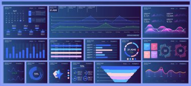 Farklı Ui, Ux, Gui mobil ekranları modern bilgiyi görüntüler. Şablon ve grafik grafiği. Mobil uygulamalar için düz web simgeleri, ilgili web siteleri dahil. Web tasarımı ve mobil şablon. Stok