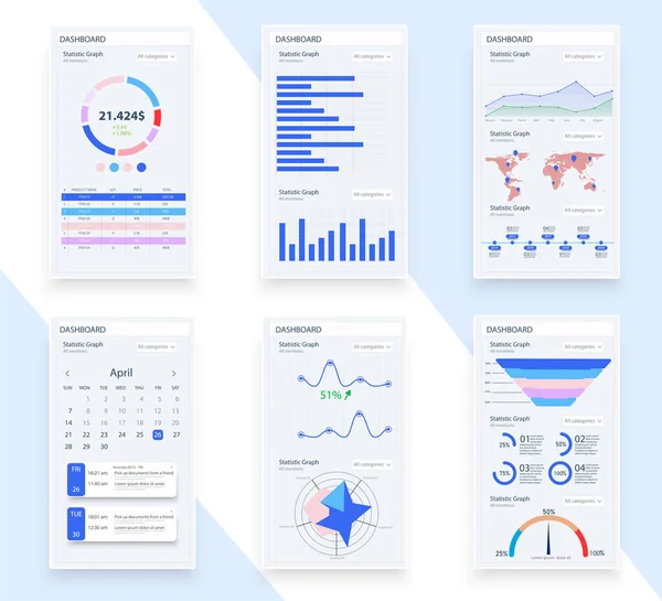 Dashboard Ui Ux Kit Great Design For Any Site Purposes Business Infographic  Template Vector Flat Illustration Big Data Concept User Admin Panel  Template Design Analytics Admin Dashboard Stock Illustration - Download  Image