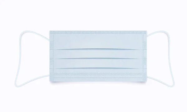 Coletor de máscara de rosto médico protetor.Procedimento máscara de bactérias. Conceito de proteção. Máscara facial realista em fundo isolado — Vetor de Stock