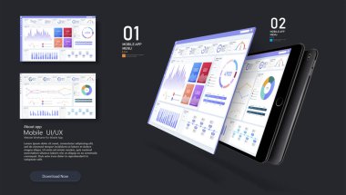 Dashboard, great design for any site purposes. Business infographic template. Vector flat illustration. Big data concept Dashboard user admin panel template design. Analytics admin dashboard. clipart