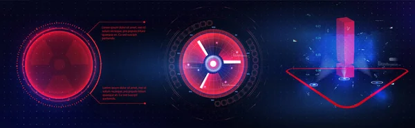 HUD GUI élément futuriste. Ensemble de Circle Abstract Digital Technology GUI Futuristic HUD Virtual Interface Elements Sci-Fi Modern User For Graphic Motion. Design futuriste techno frontière. Cadre de cercle — Image vectorielle