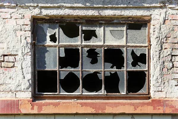 Broken windows, closeup, window