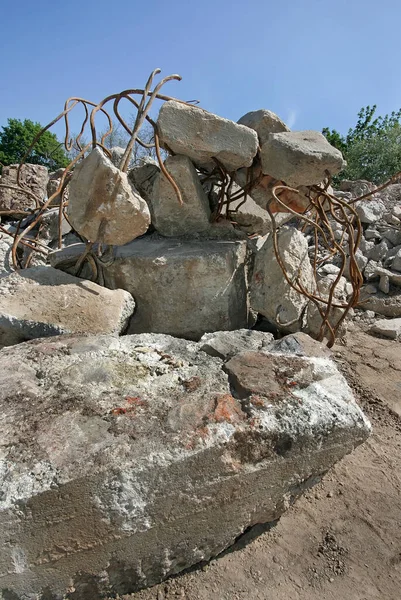 construction waste, demolition, closeup