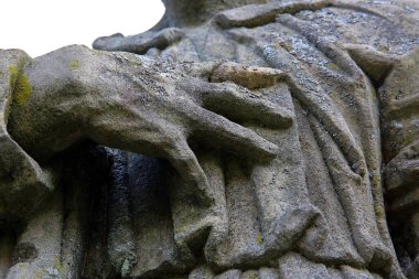 Taş heykel, el, yakın plan