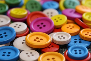 Renkli düğmeler, çok sayıda, yakın plan