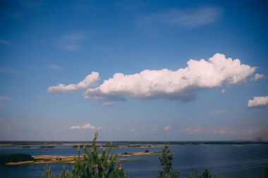 büyük bir nehir Adaları ve bitkiler ile