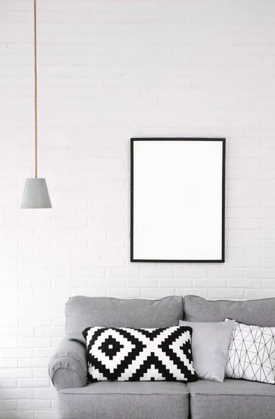 room style minimalism sofa picture lamp interior