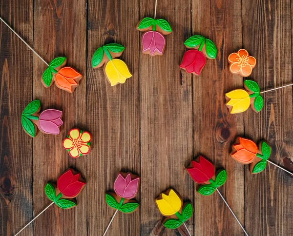 Giorno della mamma fiori tulipano cookie regalo — Foto Stock