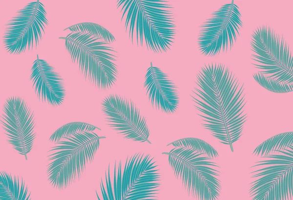 Blue Palm leafs pink background concept Ilustração — Fotografia de Stock