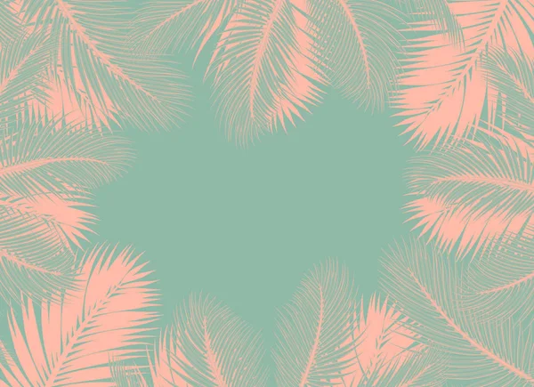 Roze palmen bladeren groene achtergrond concept — Stockfoto