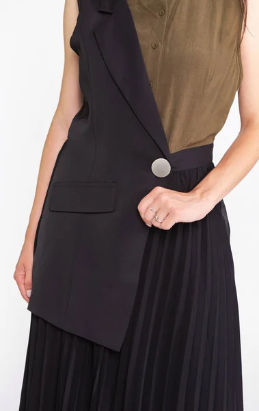 Mode Kleidung Frau passend Kleid Studio-Modell — Stockfoto