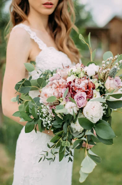 Flores Decoração Casamento Floricultura Noiva Buquê Detalhes Projeto — Fotografia de Stock