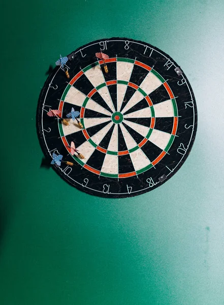 Dartscheibe Spiel Ziel Unterhaltung Genaue Bullseye Fokus Perfekte Marke — Stockfoto
