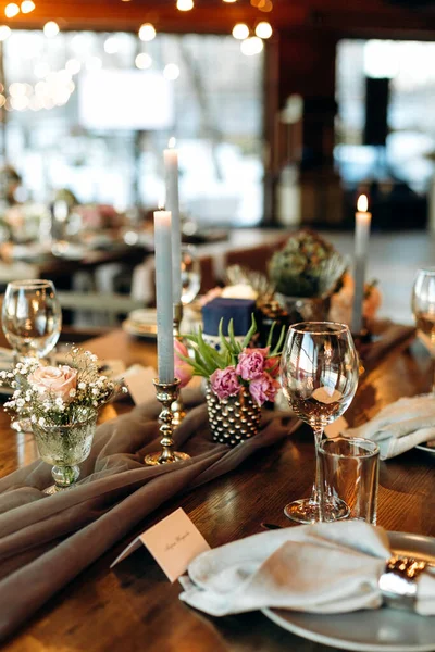 Celebration Event Sparkle Clean Glasses Decor Feast Lunch Table — Stock Photo, Image