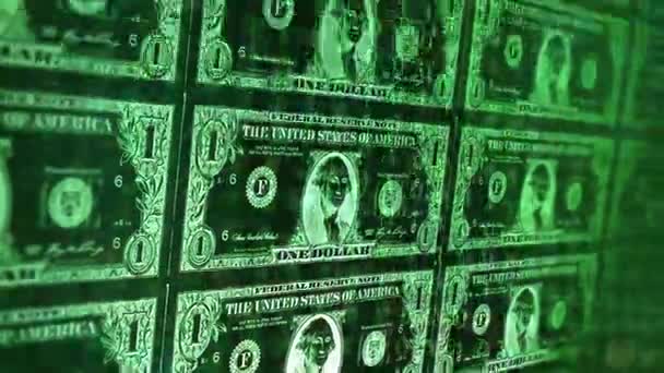 Digital Conversion One Dollar Bills Digital Eccomerce Cryptocurrency Alt — Stock Video