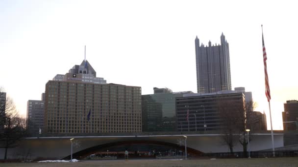 Circa Pittsburgh 2018 Morning Timelapse Portal Bridge Pittsburgh January Morningusage — Video