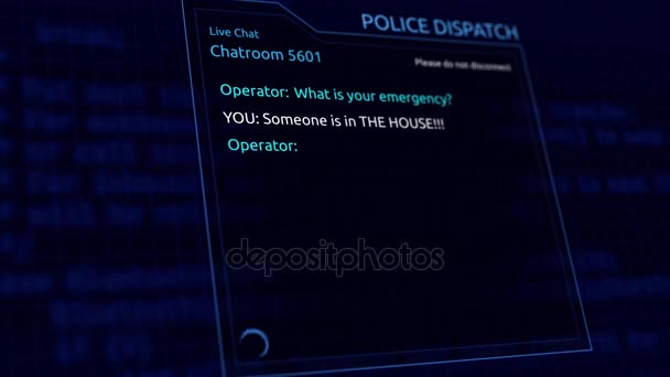 Online Police Dispatch Chatroom Graphics Comunicazione Interrotta Alt — Video Stock