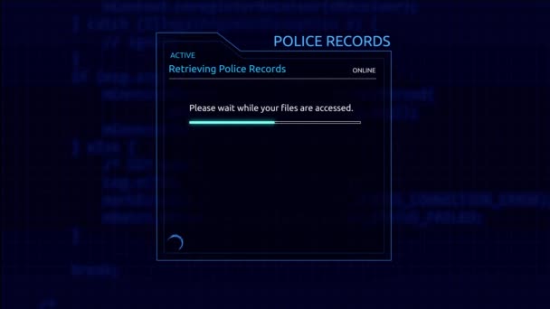 Accesso Registri Riservati Della Polizia Nel Database Virtuale Angolo — Video Stock