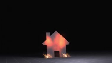 House simge on Fire - ev sahibinin sigorta conept