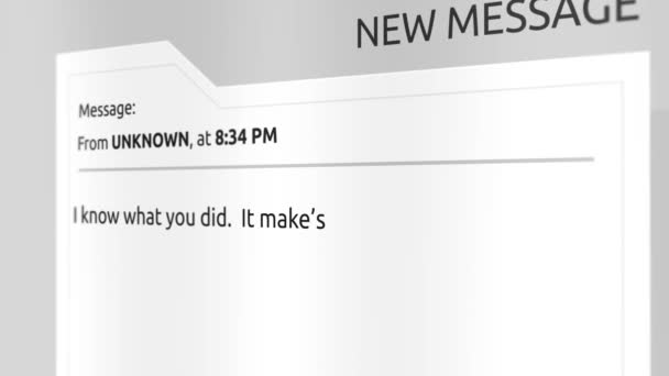 Mail Raccapricciante Concetto Ricatto Cosa Hai Fatto — Video Stock