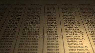 Eski telefon kayıtlarını retro parçalanmış kağıt üzerinde 