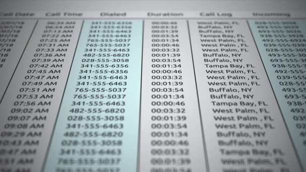 Modern Phone Records Напечатан Белой Бумаге — стоковое видео