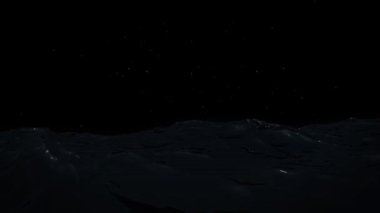 Cg dalgalar okyanusta gece yıldızlı gökyüzü altında dalgalanan