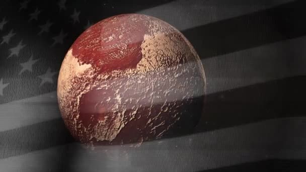 Vereinigten Staaten Expedition Bis Zum Pluto Terraforming Konzept Pluto Bild — Stockvideo