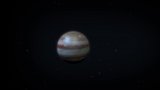 Uzayda Yıldız Yaklaşım Kamera Alt Olarak Jüpiter — Stok video