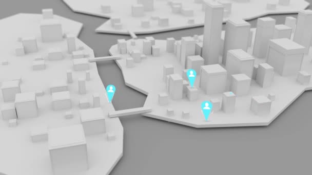 Піктограми Аватаря Являються Над Містом — стокове відео