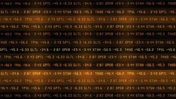 Orange Sepia Retro Stock Market Ticker Scrolling Flat Angle — Stock Video
