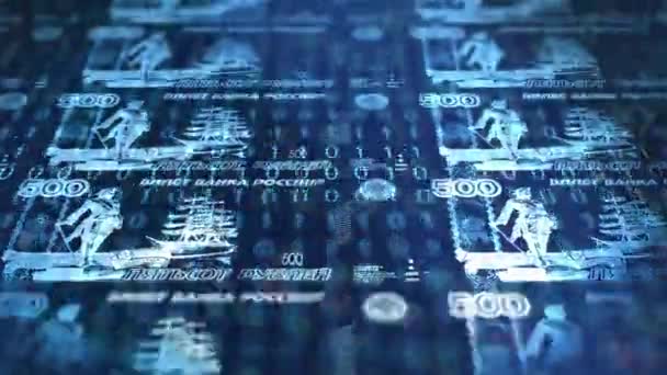 Цифровая Конвертация 500 Российских Рублей Цифровую Эккомерцию Криптовалюту Alt — стоковое видео