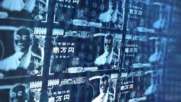000 Japán Jen Digitális Átalakítása Digitális Eccomerce Vagy Cryptocurrency Alt — Stock videók