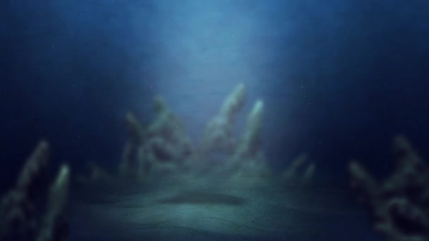 Głęboko Pod Wodą Oceanu Tło Dnie Morza — Wideo stockowe
