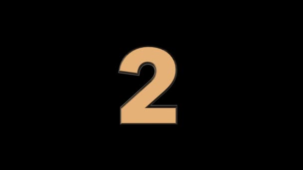 Two Animated Golden Cinematic Text Number Falling — Stock Video