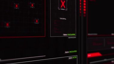 Kamera tava dijital futuristik askeri uydu gözetim bilgisayar ekran tarafında yukarı